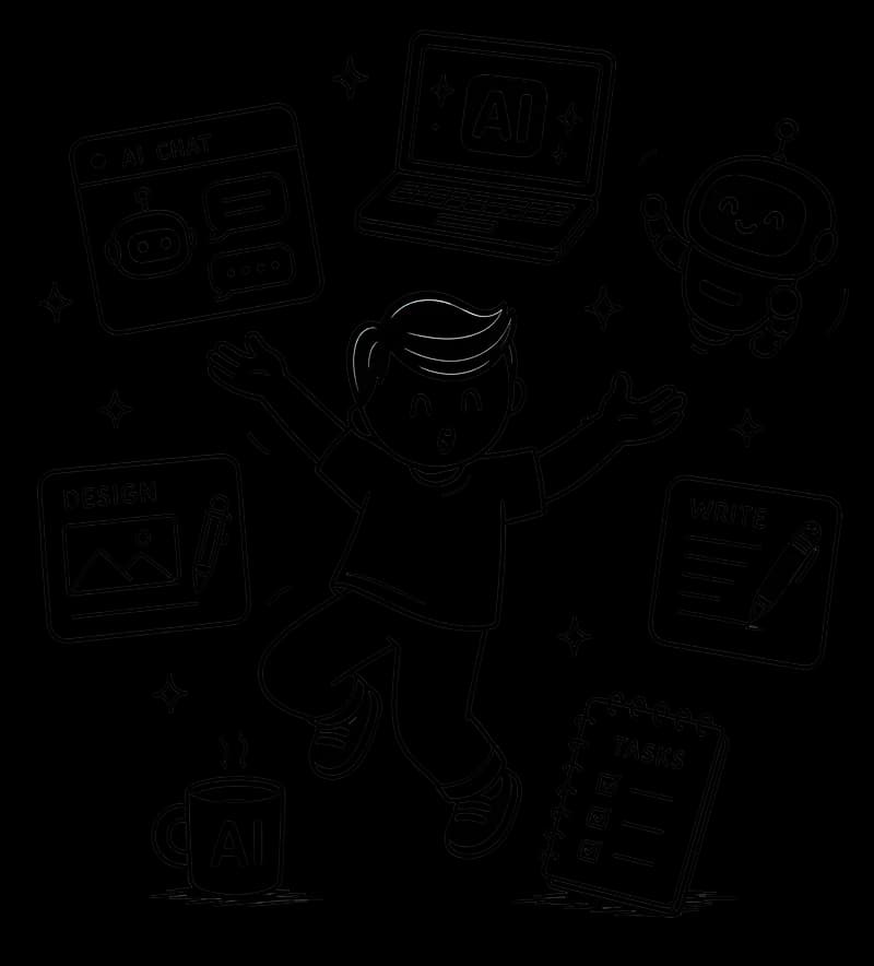 AI mascot doodle cartoon