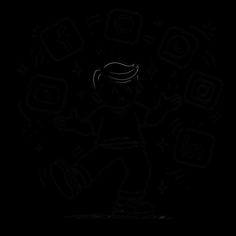 Mascot Managing Channels Perfectly Doodle