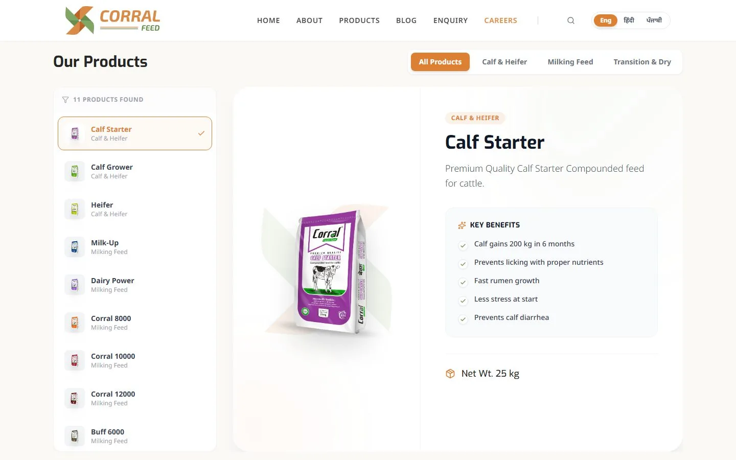 Corral Feed: Product catalogue