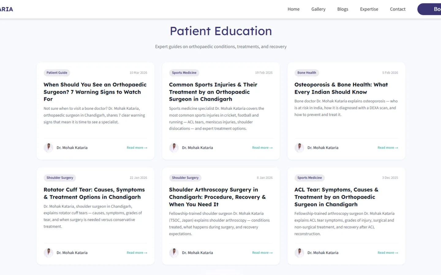 Dr. Mohak Kataria: Patient education