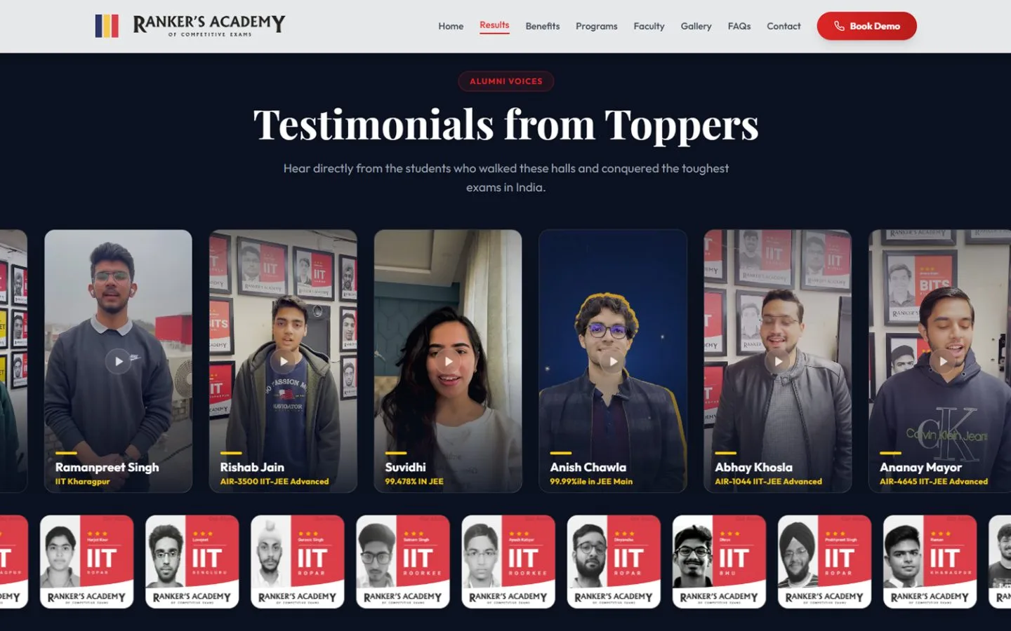 Ranker's Academy: Topper testimonials