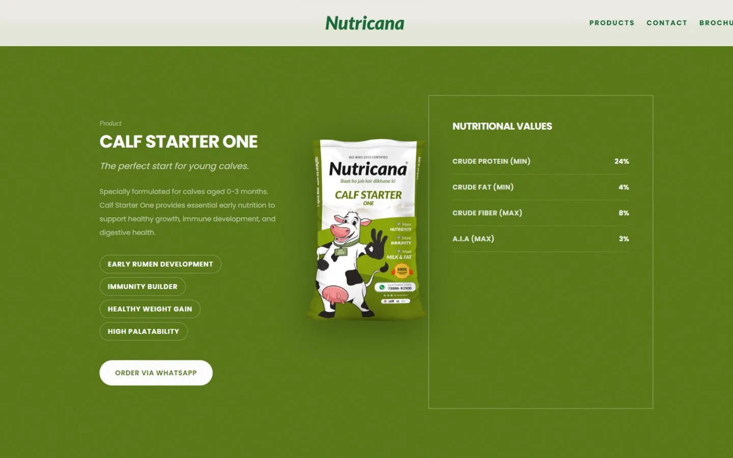 Nutricana Feed: Product detail page