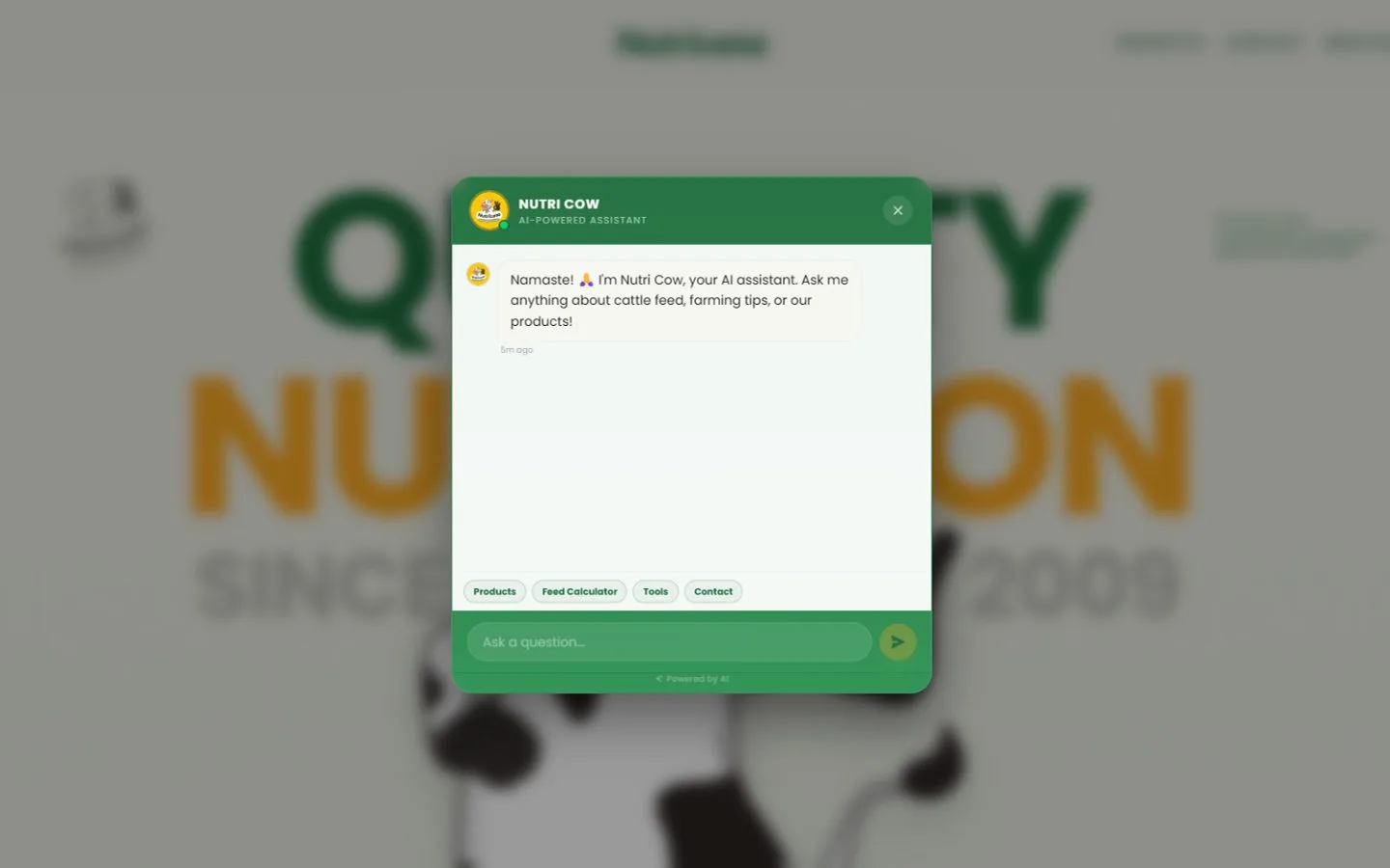 Nutricana Feed: Nutri-Cow AI assistant