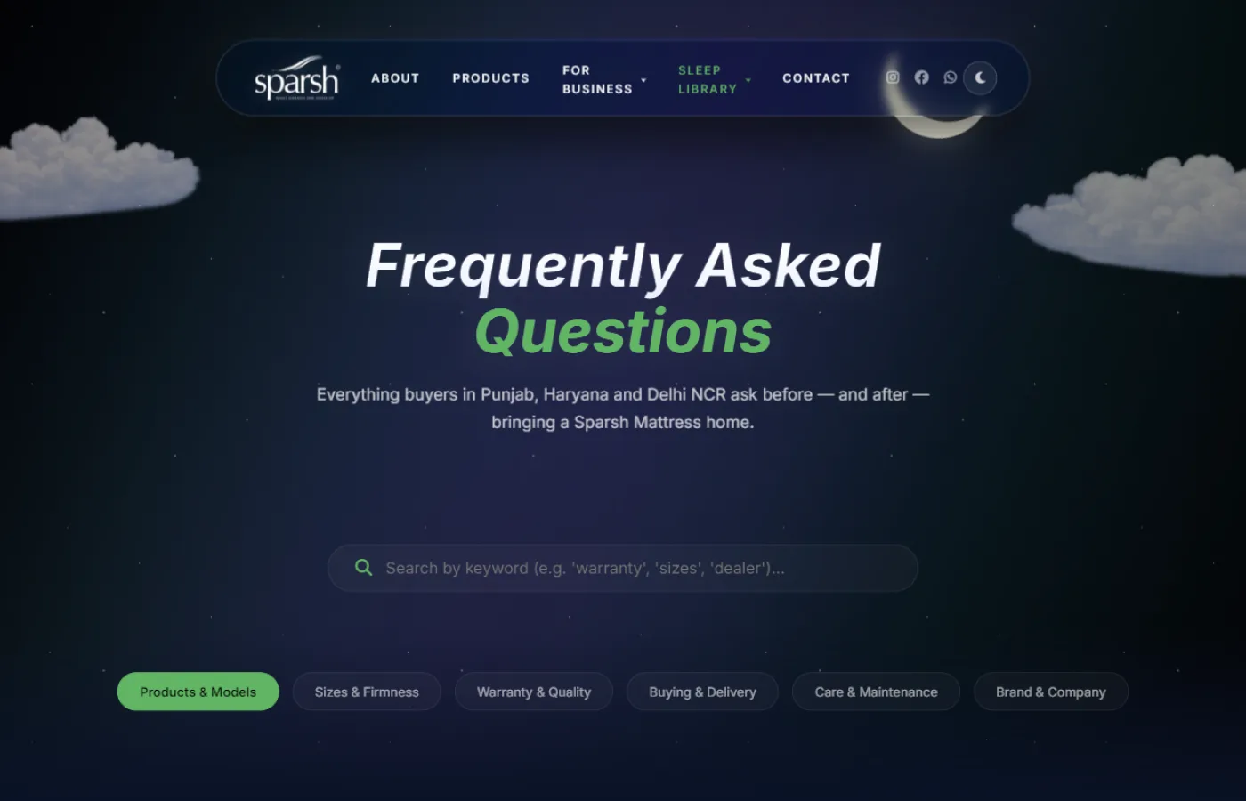 Sparsh Mattress: Searchable FAQs